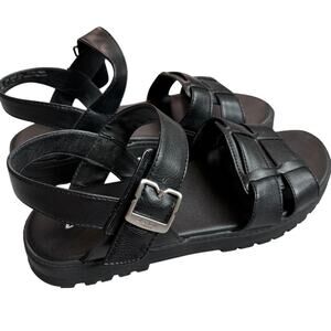 Dr. Scholl's Black Fisherman Sandals Women's 7.5M Velcro Strap Comfort Sandals